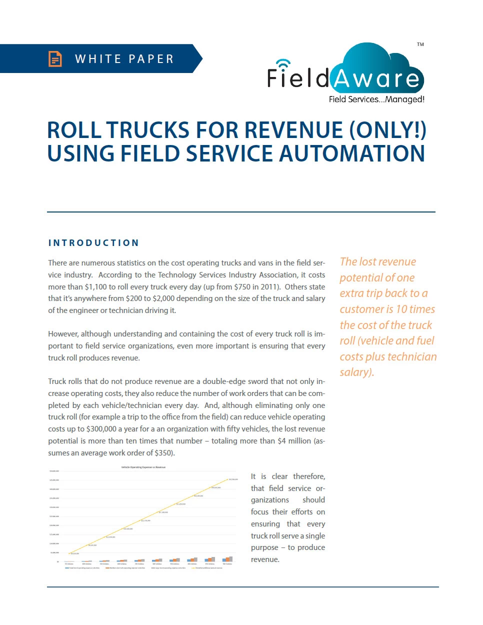 Roll Trucks For Revenue (Only!) Using Field Service Automation White Paper