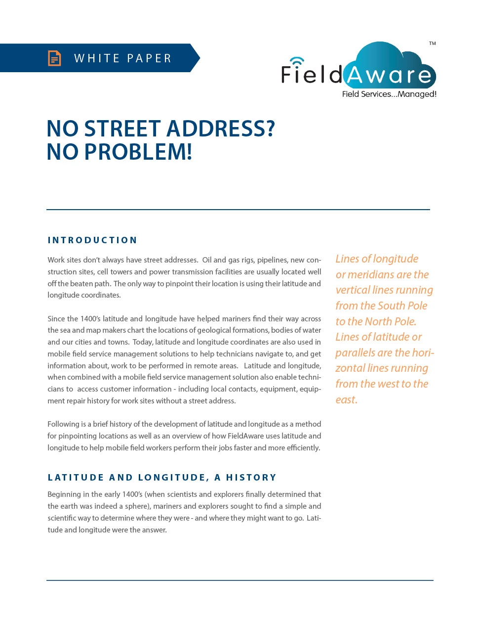 No Street Address? No Problem! White Paper
