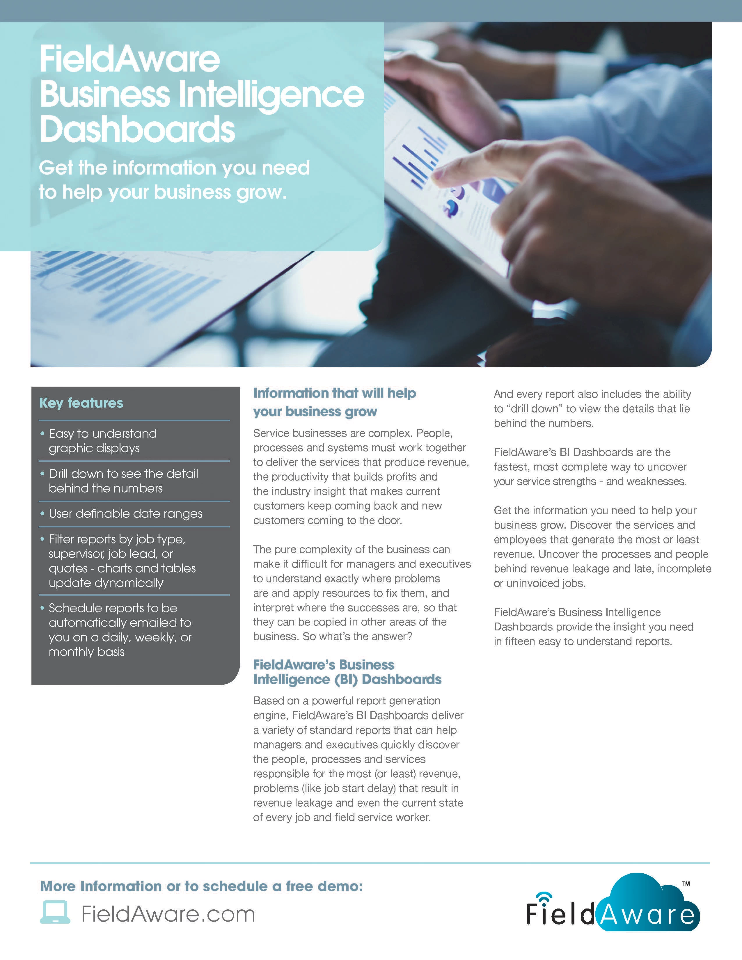 business intelligence dashboard datasheet